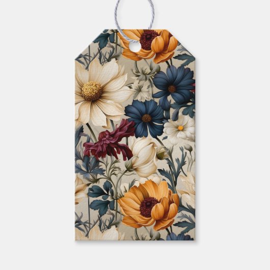 Bloemige Wilde Bloemen Modern Cadeaulabel (Voorkant)