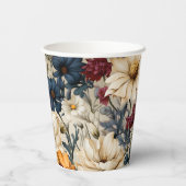 Bloemige Wilde Bloemen Modern Papieren Bekers (Achterkant)