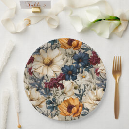 Bloemige wilde bloemen papieren bordje