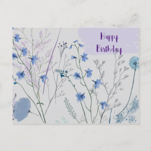 Bloemige Wilde Bloemen Rustieke Boho Gril Verjaard Briefkaart