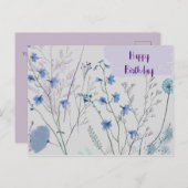 Bloemige Wilde Bloemen Rustieke Boho Gril Verjaard Briefkaart (Voorkant / Achterkant)