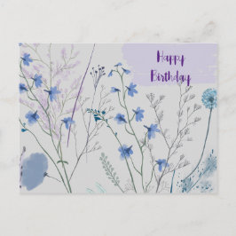 Bloemige Wilde Bloemen Rustieke Boho Gril Verjaard Briefkaart
