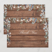 Bloemige Wilde Bloemen Rustieke Hout Bedankkaart (Voorkant / Achterkant)