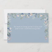 Bloemige Wilde Bloemen Stof Blauw Schrift Bedankkaart (Achterkant)