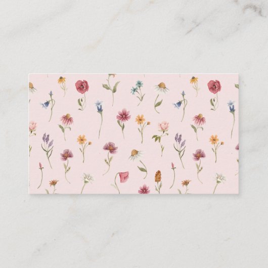 Bloemige wilde bloemenweergave Shower-inzetstuk Informatiekaartje (Achterkant)