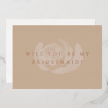 Bloemige Will You Be My Bridesmaid Goud Folie Kaar