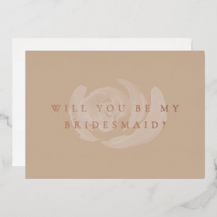 Bloemige Will You Be My Bridesmaid Goud Folie Kaar Uitnodiging