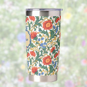 Bloemige Willam Morris Stijl Blauw Rood Goud Vinta Geïsoleerde Drinkbeker