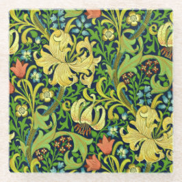 Bloemige William Morris restauratie vintage kunst Glazen Onderzetter