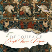 Bloemige William Morris Stijl Eenhoorn Tissuepapier