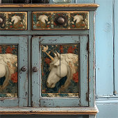Bloemige William Morris Stijl Eenhoorn Tissuepapier