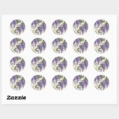 bloemige Wisteria Ronde Sticker (Vel)