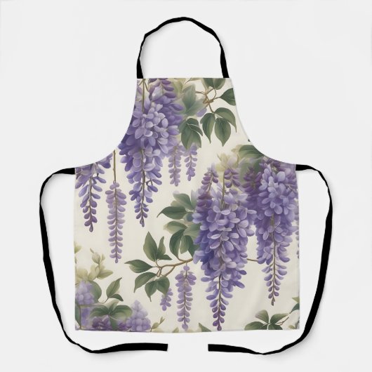bloemige Wisteria Schort (Voorkant)