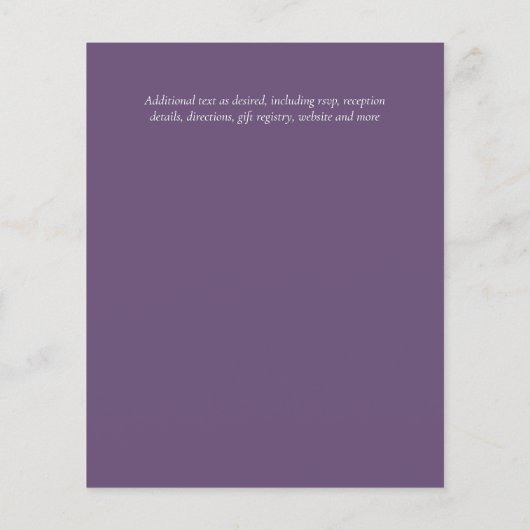 Bloemige Wisteria Tuin Lavendel Huwelijksuitnodigi (Achterkant)