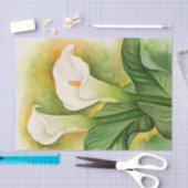 Bloemige Witte Cala lelie Decoupage Waterverf Tissuepapier (Craft)