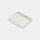 Bloemige Witte Calla's Marmer Gouden Schrift Post-it® Notes (Schuin)