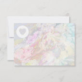 *~* Bloemige Witte Kant Vintage Romantische Trouwd RSVP Kaartje (Achterkant)