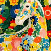 Bloemige witte paardenposter print wandkunst