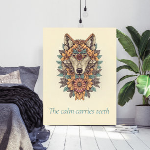 Bloemige Wolf Boho Citaat Muur Kunst Poster