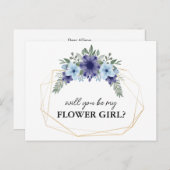 bloemige word jij mijn bloemenmeisje kaart (Voorkant / Achterkant)