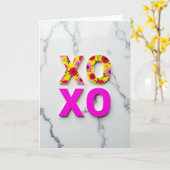 Bloemige Xoxo Modern Love Kaart (Gele Bloem)