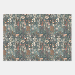 , bloemige, zachte kleuren, natuurgebied inpakpapier vel