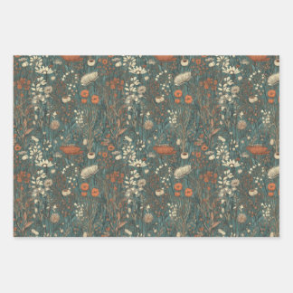 , bloemige, zachte kleuren, natuurgebied inpakpapier vel