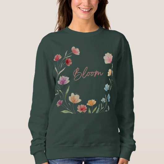 Bloemige Zachte Pastel Botanische Ontwerp Trui (Voorkant)