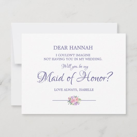 Bloemige Zal je mijn getuige zijn kaart (Achterkant)