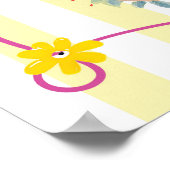 bloemige zeepaard funky wandkunst poster (Hoek)