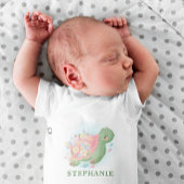 Bloemige Zeeschildpad Baby Shower Romper