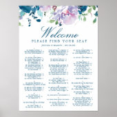 Bloemige zitplaatskaart voor een trouwfeest met Mi Poster (Voorkant)