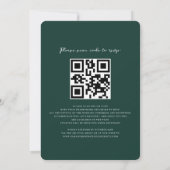 Bloemige Zonnebloem Botanische QR Code Bruiloft Kaart (Achterkant)