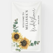 Bloemige Zonnebloem Eucalyptus Bruidsdouche Spandoek (Verticaal)