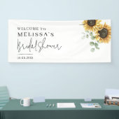 Bloemige zonnebloem eucalyptus bruiloftsdouche spandoek (Beurs)