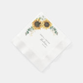 Bloemige Zonnebloem Eucalyptus Bruiloftsfeest Papi Servet (Hoek)