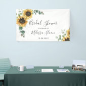 Bloemige zonnebloem Eucalyptus groen bruidsdouche Spandoek (Beurs)