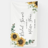 Bloemige zonnebloem Eucalyptus Groene Bruids douch Spandoek (Verticaal)