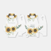 Bloemige Zonnebloem Eucalyptus Script Bruiloft Fee Bedankdoosjes (Uitgevouwen)