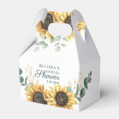 Bloemige Zonnebloem Eucalyptus Script Bruiloft Fee Bedankdoosjes (Voorkant Zijde)