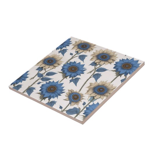  bloemige zonnebloemen tegeltje (Zijkant)