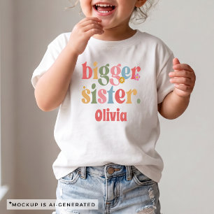 Bloemige zwangerschapsaankondiging voor grote zus kinder shirts