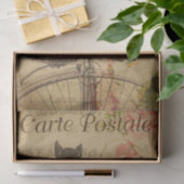 Bloemige Zwarte Kat Decoupage Vintage Tissuepapier (Geschenk)