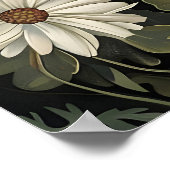 Bloemige zwarte papillon badkamerprint, botanisch poster (Hoek)