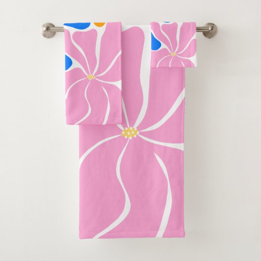 Bloemillustratie Bad Handdoek (Insitu)