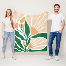 Bloemillustratie Fleece Deken