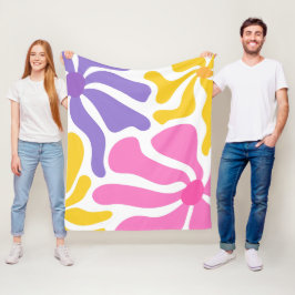 Bloemillustratie Fleece Deken