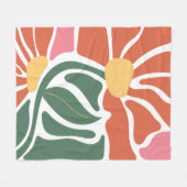 Bloemillustratie Fleece Deken (Voorkant (Horizontaal))