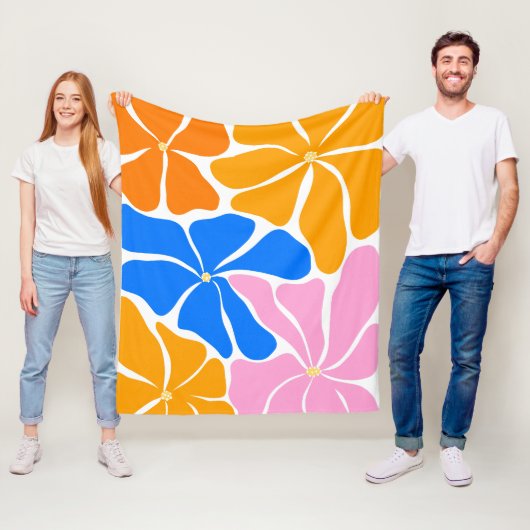 Bloemillustratie Fleece Deken (In situ)