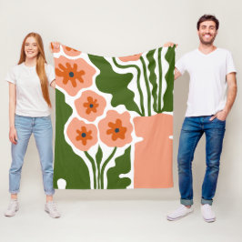 Bloemillustratie Fleece Deken